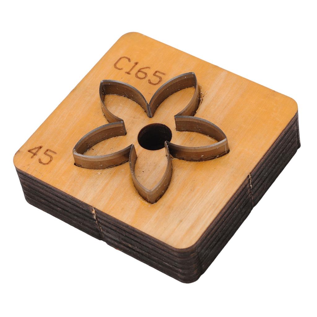 Цветочный штамп для резки кожи   Деревянная основа Углеродистая сталь Форма цветка Штамп для резки кожи для рукоделия