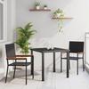 VidaXL 3-Piece Garden Dining Set Black Poly Rattan 3379702