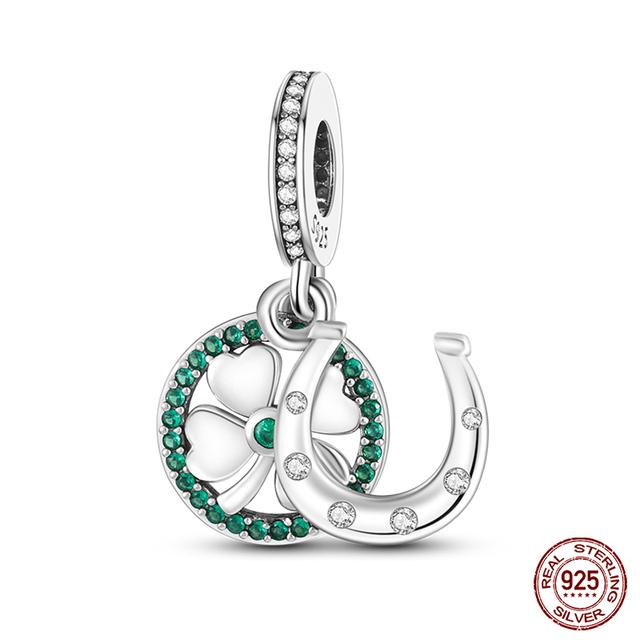 2023 модные весенние счастливые четырехлистные клеверные серии из стерлингового серебра 925 пробы, подвески, бусины, подходят для модного браслета 925, ювелирные изделия своими руками