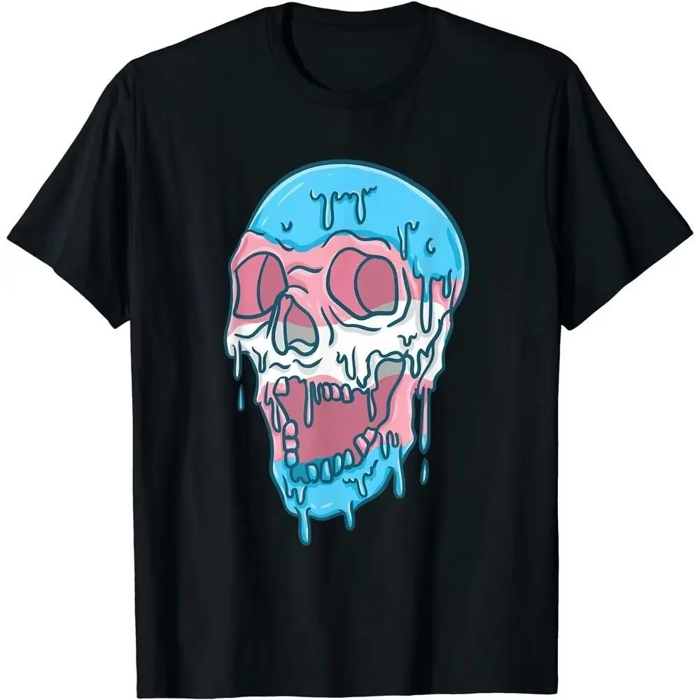 Dripping Trans Pride Skull Transgender T-Shirt
