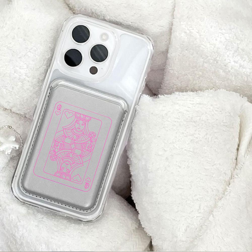 Дизайн с игральными картами Для кошелька MagSafe Магнитный держатель для карт Чехол для телефона Для iPhone 16 13 16 15 12 14 17 Pro Max Чехол 16E 15 Plus Чехол