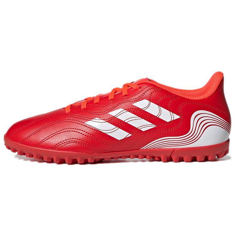 Adidas Copa Sense.4 Круглый носок На шнуровке Нескользящие Низкие TF (Резиновые шипы) Прочные футбольные бутсы Мужские футбольные бутсы Красно-белые FY6179