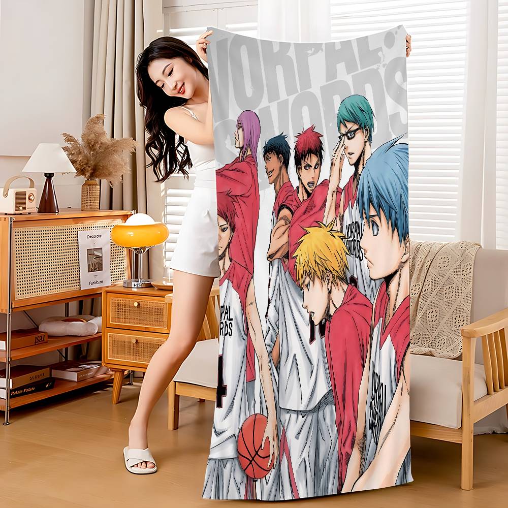 Баскетбольное аниме Kuroko Банное полотенце Микрофибра Мягкое Впитывающее Дышащее Для девочки Детей Декоративное Мультяшное Пляжное полотенце