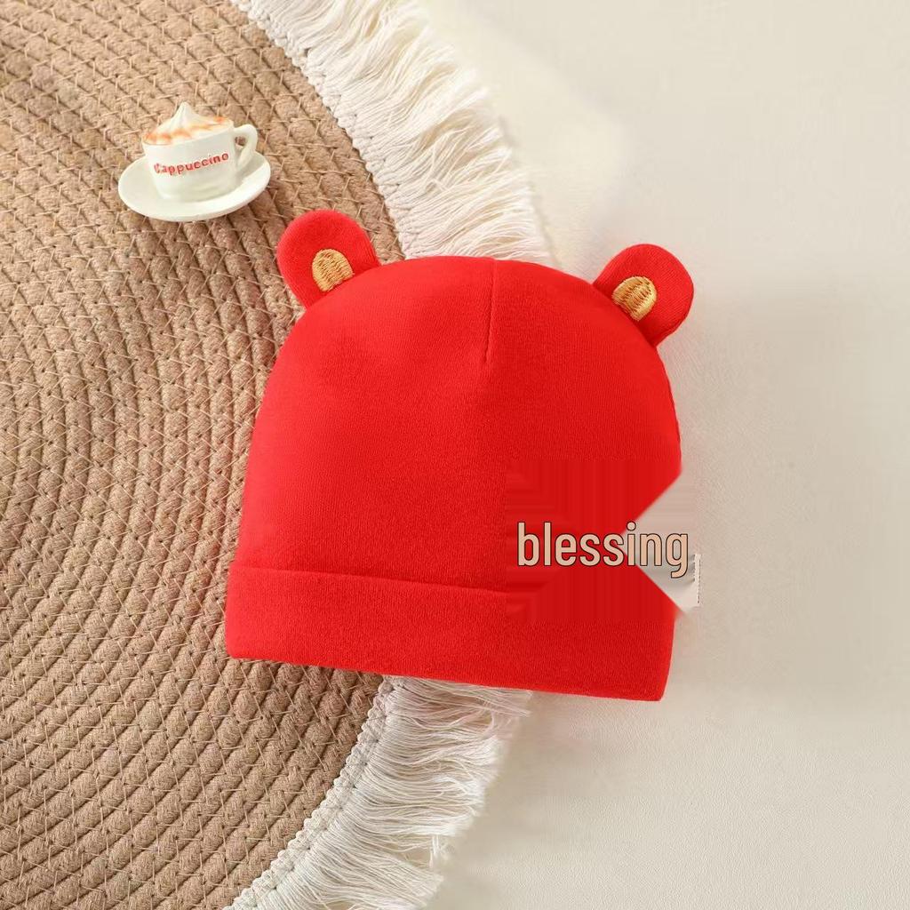 Pure Cotton Double Layer Newborn Hat for 0-3 Months, Suitable for Autumn/Winter