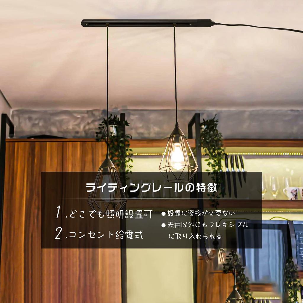 Kyodo Lighting Duct Rail, 0.5m, with Outlet and Switch (GT-DJ-0.5MGDT-B) Lighting Rail with Lighting Bar Code, Stylish Rail, Ceiling Lighting, Easy