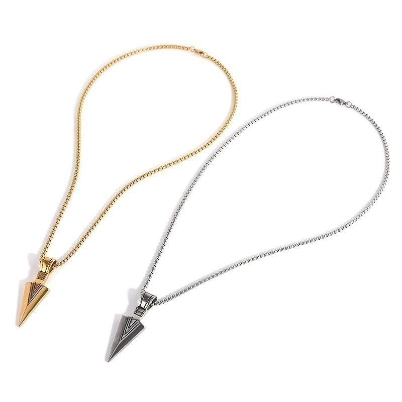 3 цвета мужские персонализированные дизайн стрелы кулон длинная цепочка ожерелья Forzen ювелирные изделия
