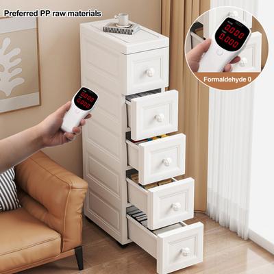 Тонкий шкаф для хранения Многоярусный высокий узкий шкаф для хранения на колесиках Ящики Перекатной многоящичный органайзер для небольших помещений Ванная Спальня