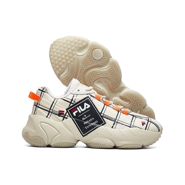 Mihara Yasuhiro X Fila Ade Ретро Ткань Синтетическая Кожа Дышащие Низкие Беговые Кроссовки Женские Кроссовки Молочно-Белый F12W031118FWG