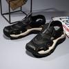 38-48 Летние мужские кожаные сандалии большого размера Мужские модные повседневные нескользящие пляжные сандалии для отдыха на открытом воздухе