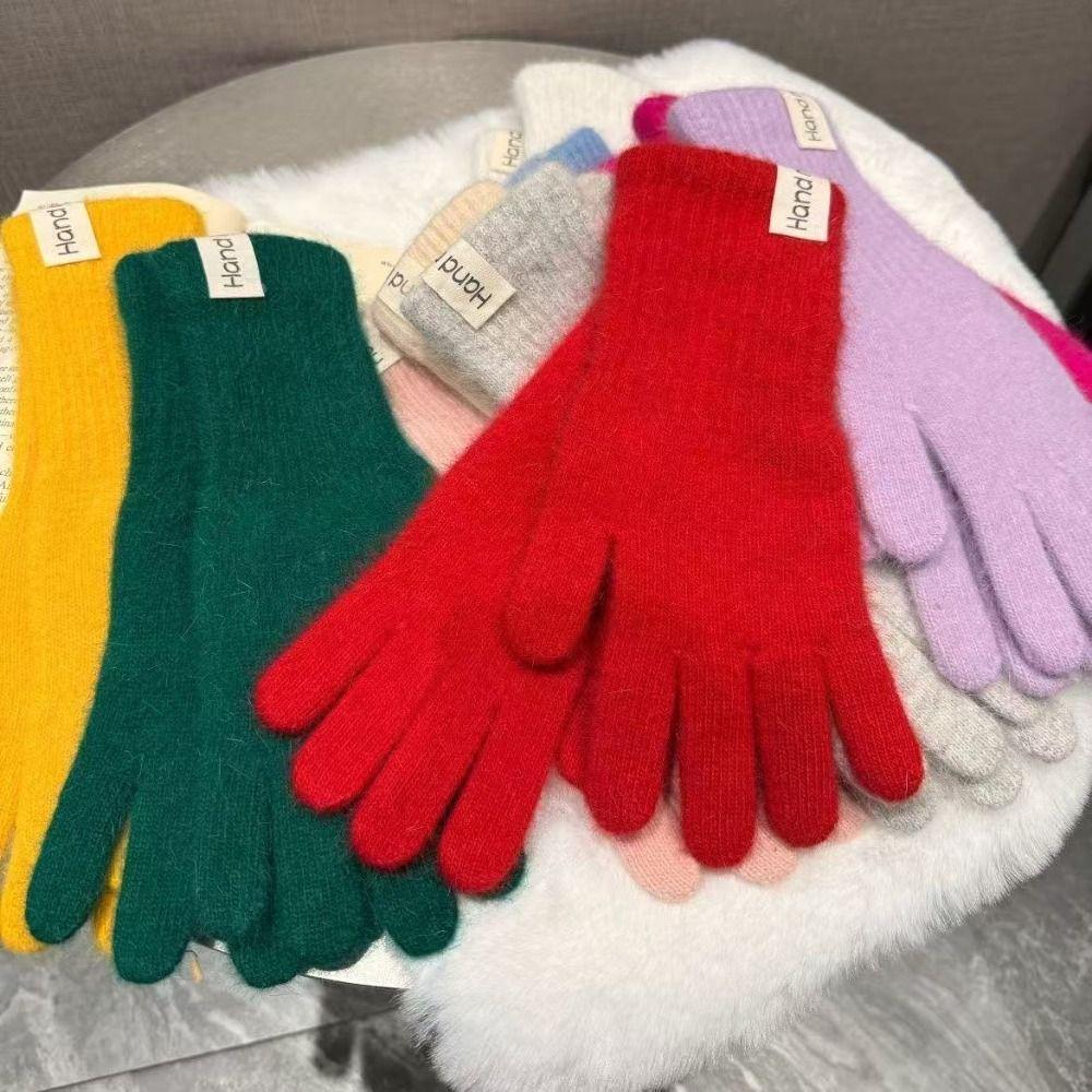 Warm Flannel Gloves Faux Fur Winter Women Gloves Fashion Long Rabbit Fur Gloves Cycling