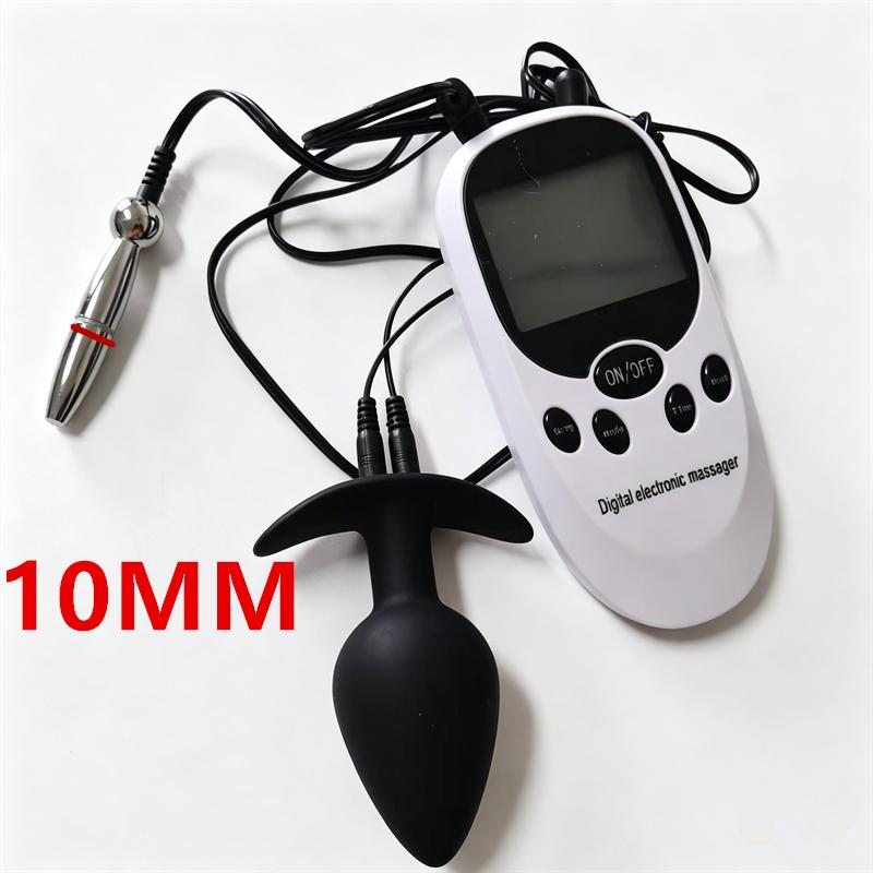 Horse Eye Rod Metal Urethral Sounding Dilator Silicone Anal Plug Breast Sucker Pumps 6 Modes Electric Shock Sex Toys for MenGood product