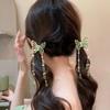 Trendy Gradient Butterfly Hair Claw For Women Elegant Retro Pearl Tassel Hair Clip Little Fresh Summer Metal Hair Accessories