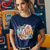 Футболка 'Цветочная Мама' Женская Футболка с Графикой Мамы Модная Летняя Женская Футболка с Круглым Вырезом Креативный Дизайн Футболка Подарок на День Матери Футболка