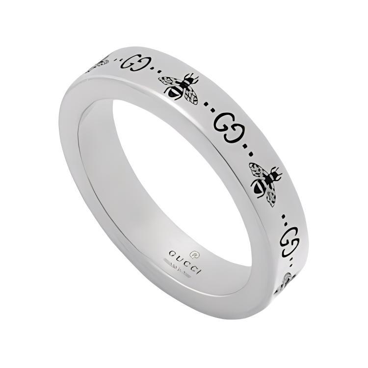 Gucci Кольца GG Marmont из стерлингового серебра 925 пробы Унисекс Серебряные 729898J84000728