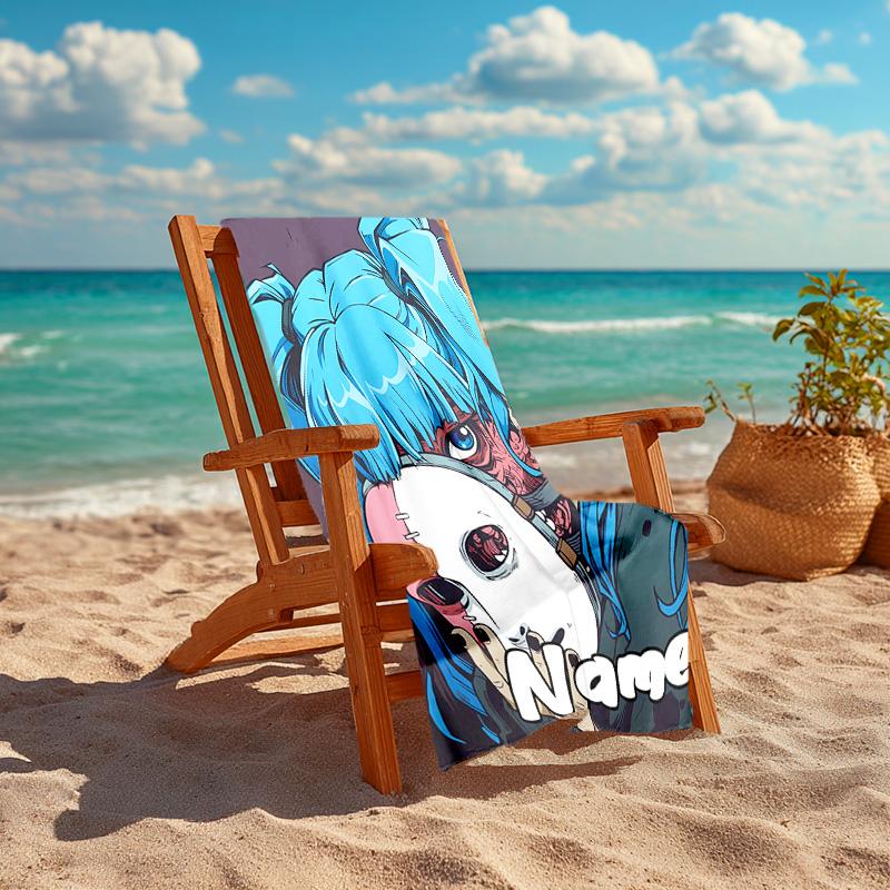 Personalized customized proof beach towel with Sally Face pattern - soft, absorbent,quick-drying,perfect swimming,camping&bathing