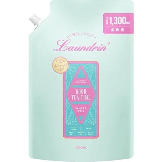 Laundrin Жидкий кондиционер для белья с ароматом Белого чая Сменный блок Большой объем 1300 мл