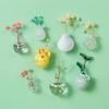 5-14pcs/Set Mini Ceramics Vase Fridge Magnets Label Mini Bonsai Magnet Button Potted Simulation Flower Vase Refrigerator Message