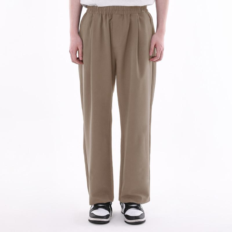 KULTE Wide Banding Slacks Beige