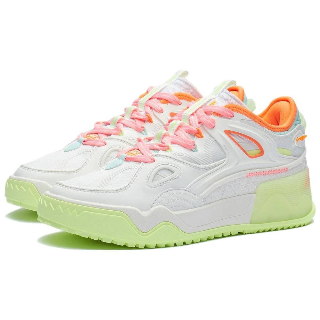 Li Ning CF Flash Star удобные повседневные амортизирующие легкие нескользящие дышащие кроссовки средней высоты женские кроссовки светло-зеленые AGCR290-4