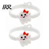 Colorful Cartoon Character Bracelets 2PCS Halloween Bracelets, Ghost/Pumpkin/Black Cat/Skull/Witch/Little Devil Shape, Adjustable Flexible PVC
