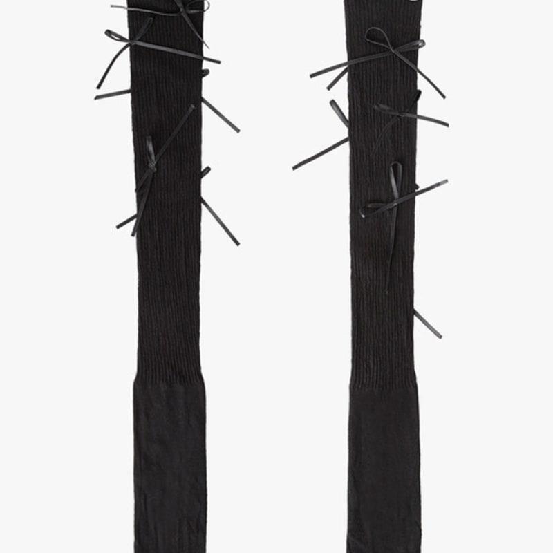 Mellotory маленькие носки до колена с ленточкой (черный)