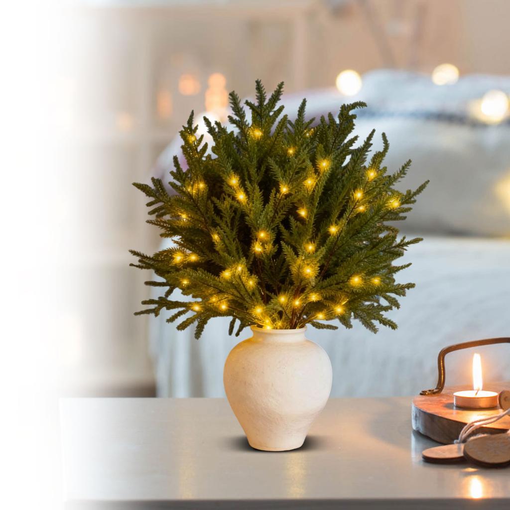 Предварительно освещенные ветки, Светящиеся ветки, Реалистичные искусственные ветки, Рождественские искусственные хвойные венки, Подходят для изготовления венков своими руками, Ваза