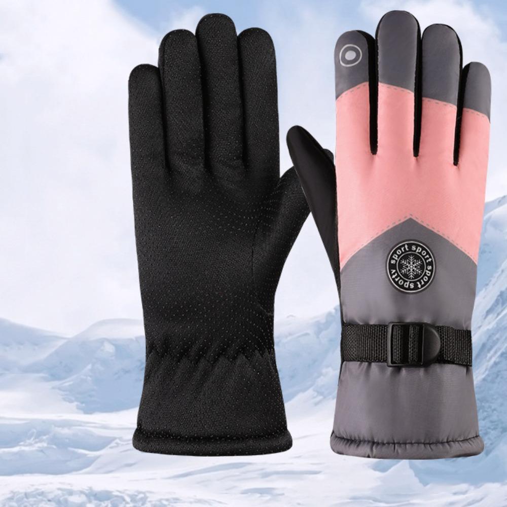 Полиэстеровые плюшевые сенсорные снежные перчатки, нескользящие перчатки для верховой езды, прочные лыжные перчатки, для улицы