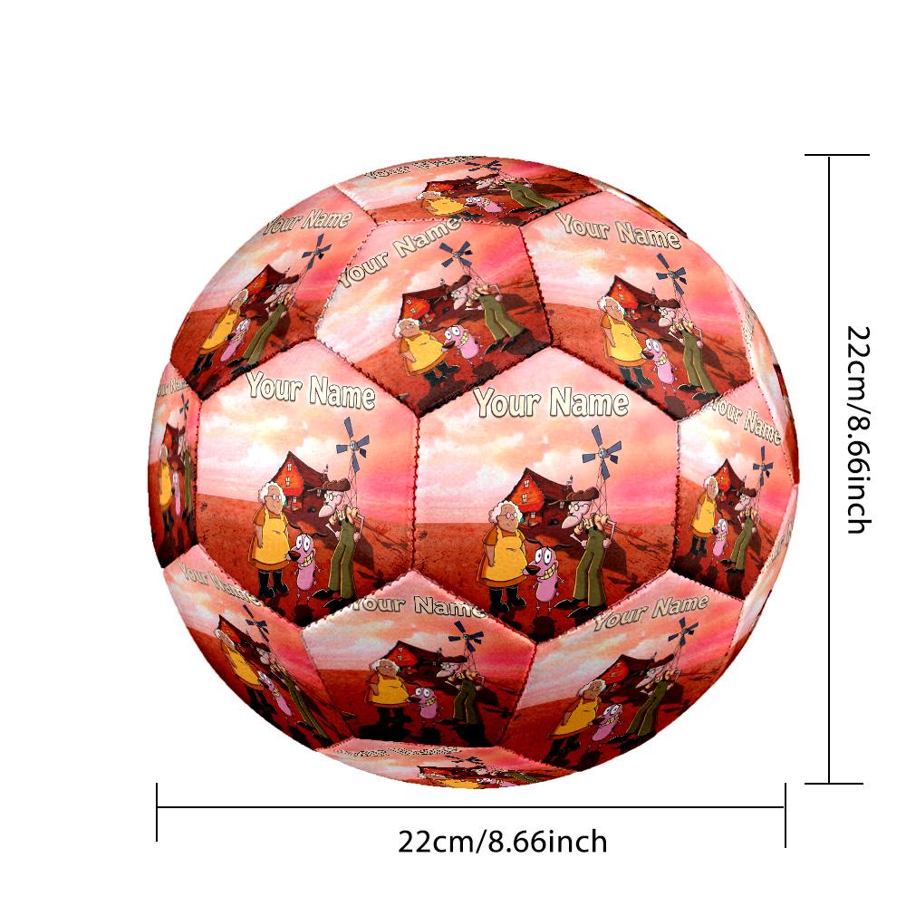 Custom Text Size 5 Soccer Ball, Standard Match Football For OutdoorCourage the Cowardly Dog