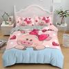 Cartoon Lovely Pig Bedding Set Boys Girls Twin Queen Size Duvet Cover Pillowcase Bed Boys Adult Home Textileextile