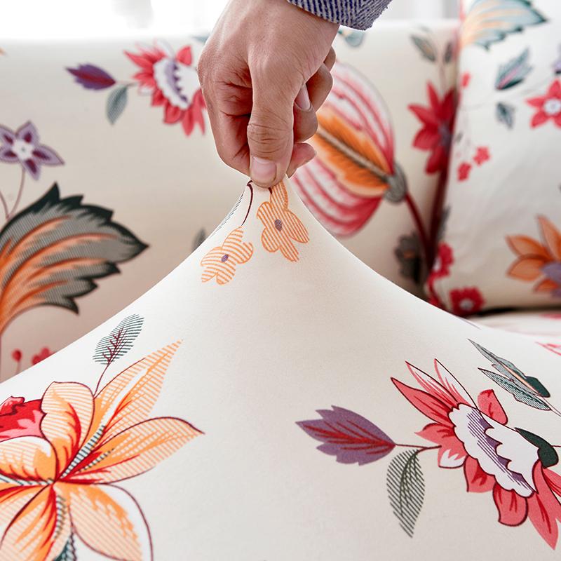 Floral Sofa Cover Fit L-Shaped Stretch Modern Chair Couch Cover Sofa Covers For Living Room Furniture Protector 1/2/3/4 Seater