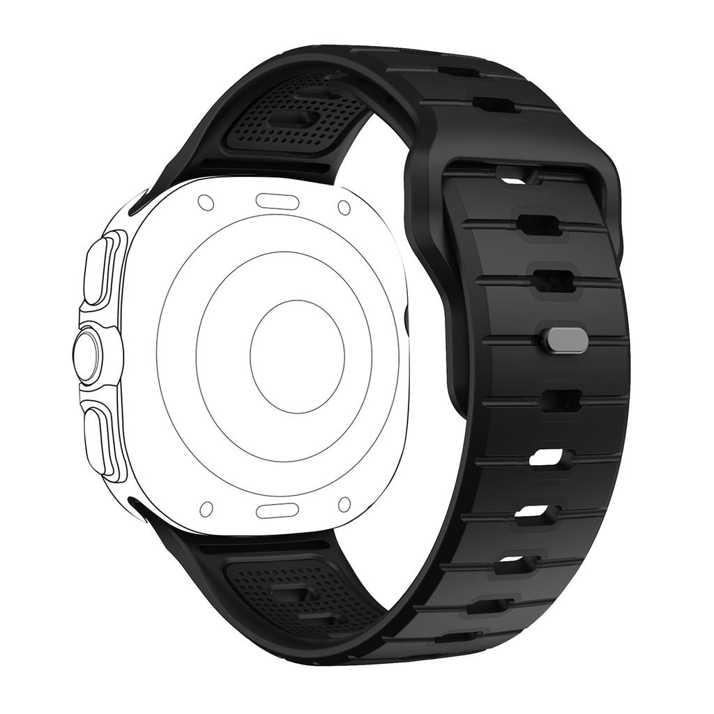 Силиконовый ремешок с горизонтальными полосками для Galaxy Watch 7 Ultra, спортивный ремешок, дышащий и удобный ремешок для часов
