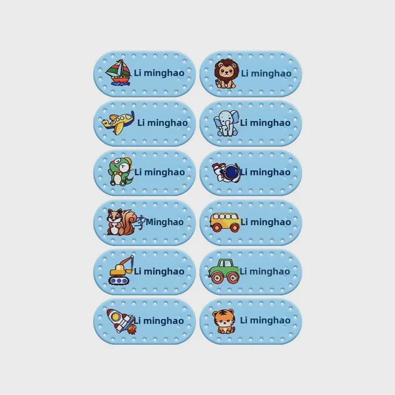 Водонепроницаемые и масляные именные наклейки для учеников начальной школы: Индивидуальные варианты из искусственной кожи и вышитой кожи