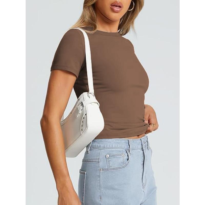 DAFIFY Женские модные повседневные летние весенние однотонные блузки и рубашки с короткими рукавами и круглым вырезом с принтом