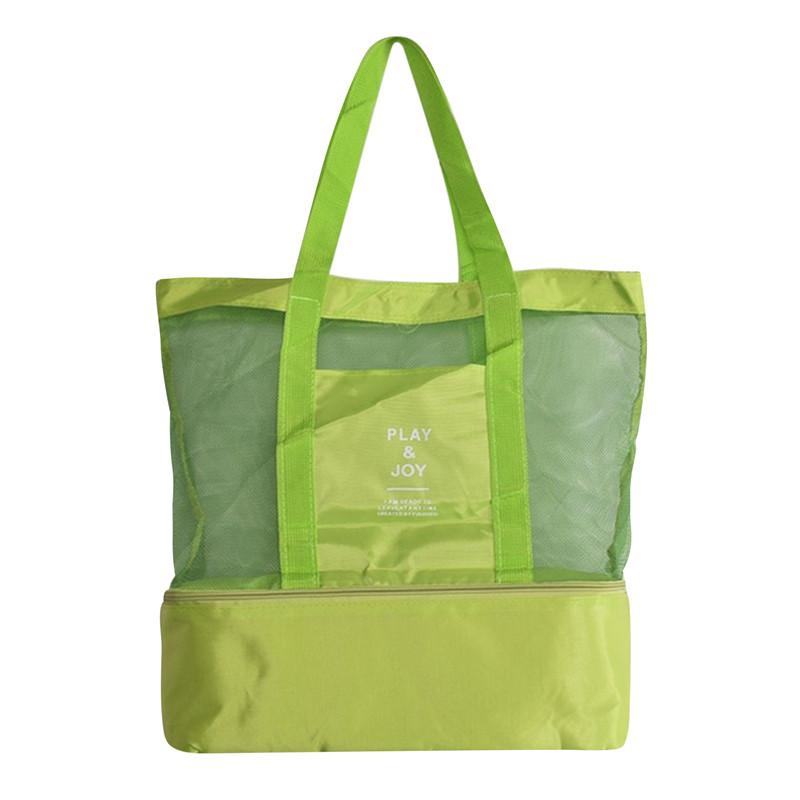 Newest Thermal Insulation Bag Handheld Lunch Bag Useful Shoulder Bag Cooler Picnic Bag Mesh Beach Tote Bag Food Drink Storage