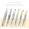 Eyebrow Tweezer Stainless Steel Beauty Clip Slant Tip Flat Tip Eyebrow Tweezer Clip for Eyebrow Trimming Face Hair Removal Tools