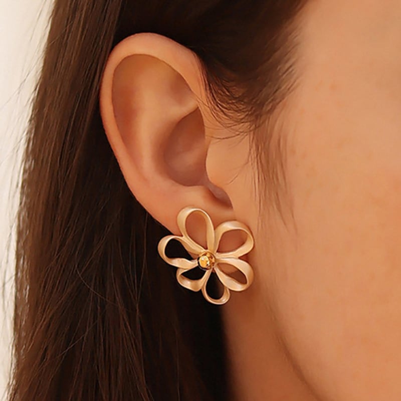 Dana Burton Open Petal Flower Silk Earrings