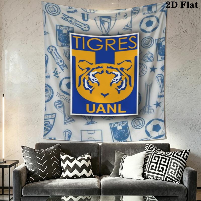 Tigres UANL Wall Tapestry Aesthetic Wall Hanging Printed Fabric Blanket Decorative Tapestries for Bedroom Living Room Home Decor
