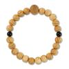 [Hotokudo] Manganjyojuzu Bracelet, Koyamaki Wood with Onyx (17cm)
