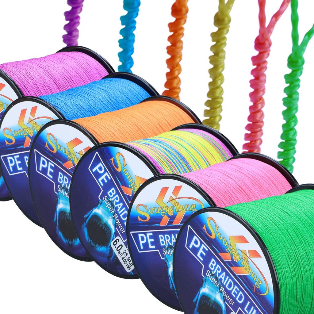 Fishing Line 300M 6 Color Braided Fishing Lines 4-Strands PE Spinning Fishing Reel Braided Line