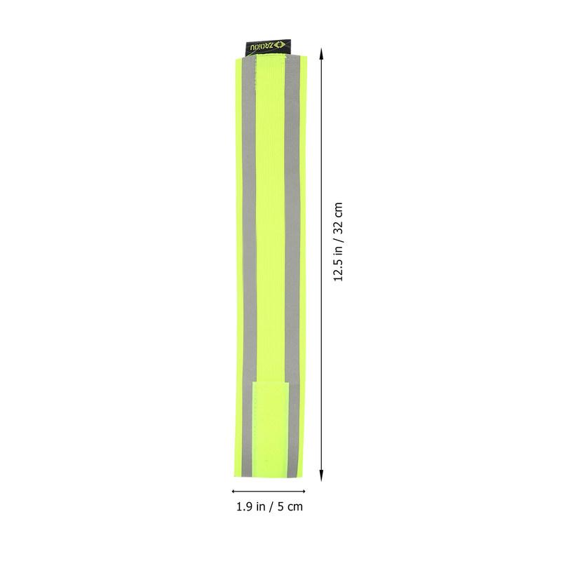 2Pcs Reflective Leg Strap Outdoor Safety Band Adjustable Running Wristband High Visibility Fluorescent Bracelets Cycling