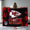 Фланелевое одеяло с принтом Kansas City Chiefs Высококачественное Теплое Удобное Покрывало для Всех Сезонов Идеально для Подарков Декор Дома