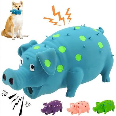 Хрюкающий поросенок пищалка Прочная игрушка для самостоятельной игры Латексные жевательные игрушки для собак Мягкий латекс со звуком пищалки Игрушка для сжимания для собак Домашние животные играют