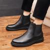Hong Kong Style Fashion Trend High-top Foot Set Chelsea Boots Autumn and Winter Men's Wear Retro Thick-soled Martin Boots