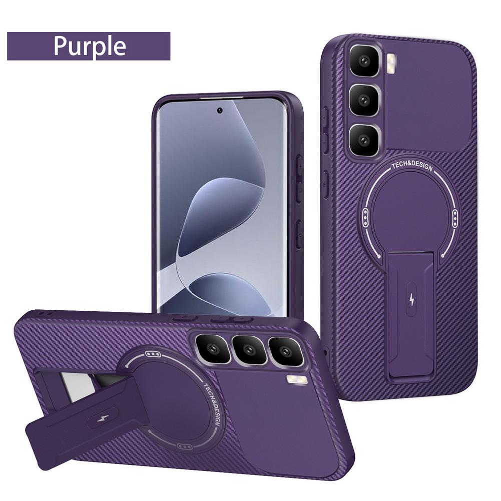 Чехол-подставка из углеродного волокна со встроенным магнитным кольцом для Infinix Hot60 Pro + Hot 60 60i 40i 40 Pro