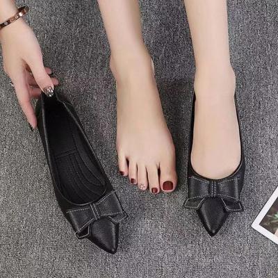 Модная женская обувь Черный острый носок Офисная на каблуке 2025 Лето Молодежная скидка Высокое качество Модная трендовая обувь Женские туфли на плоской подошве