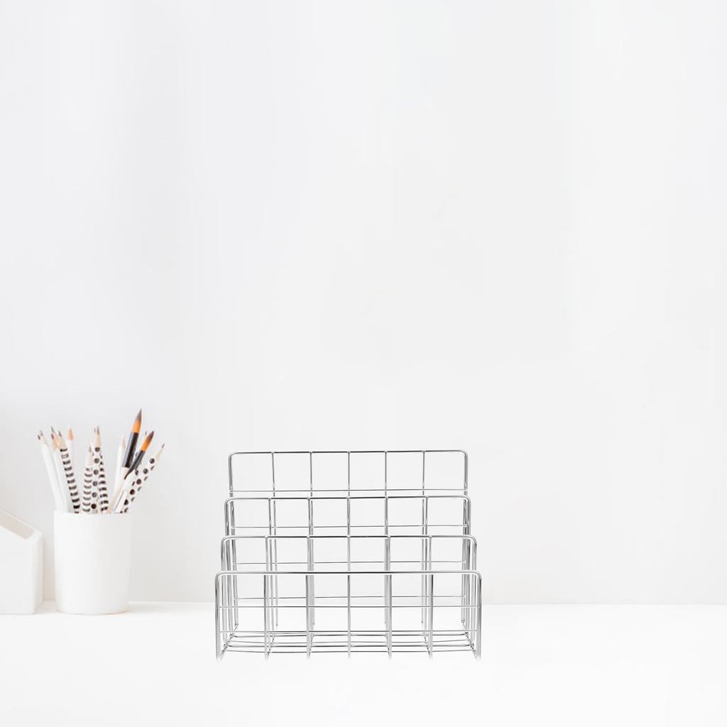 Desktop File Organizer Iron Desk File Holder for Mail Magazines Documents Receipts Notebook Paper Bookshelf Countertop Office