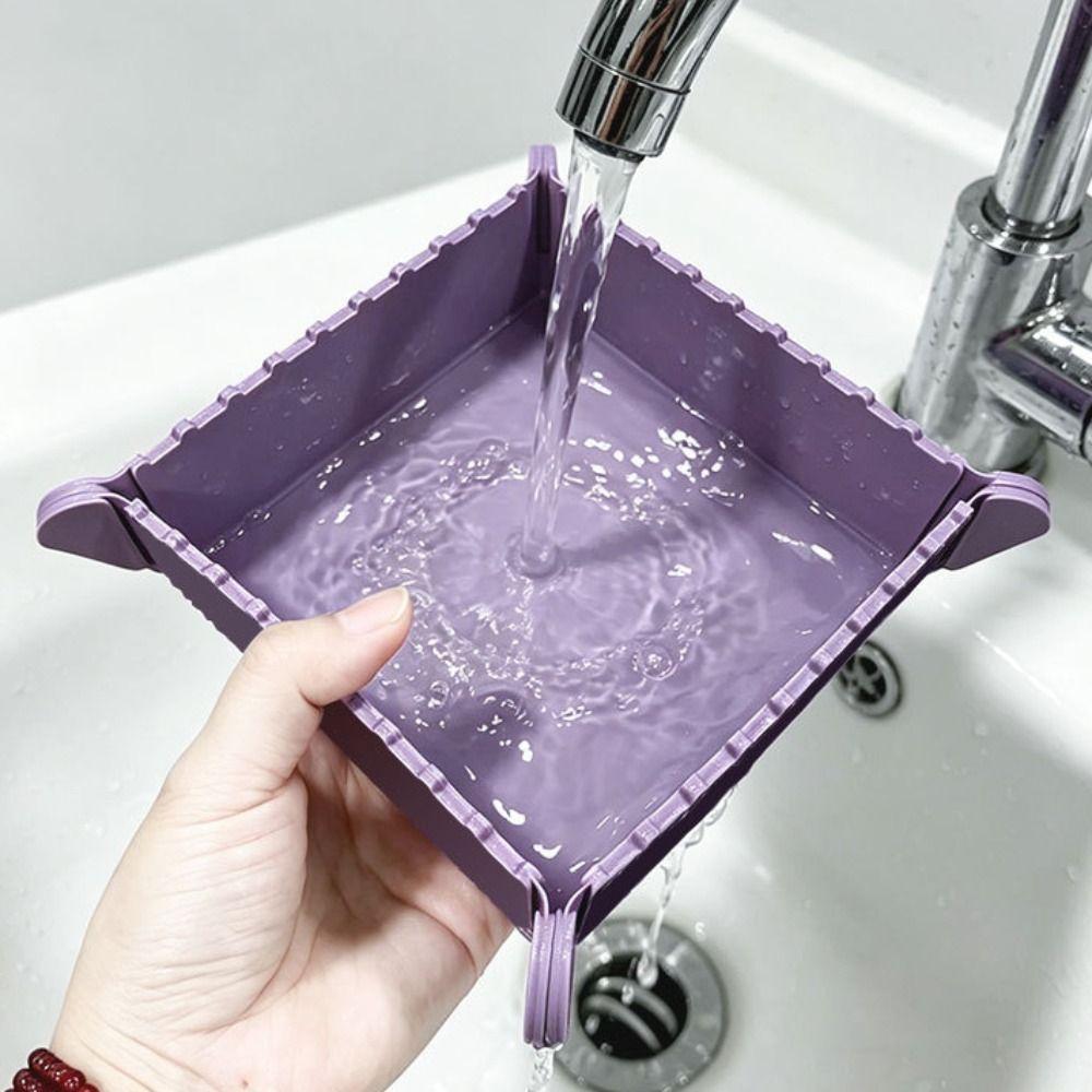 Silicone Heat Insulation Pad Stackable Portable Food Organizer Foldable Camping Plates Cooking