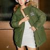 MLB Down Jacket Winter, Mid Length Unisex Army Green 31DJCH061