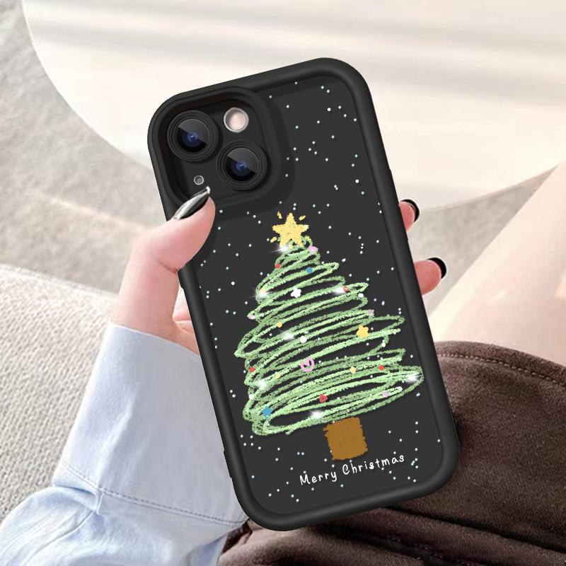Рождественский чехол для iPhone 11 13 12 14 15 16 Pro Max XR XS Samsung A15 A55 A05 Redmi 12 13C OPPO A16 A18 Reno 11 Vivo Y17S Y12 infinix note 40