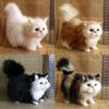 Simulation Cat Plush Toys Soft Stuffed Cat Kitten Model Fake Cats Realist Animals for Kids Girls Birthday Valentine's Day Gift